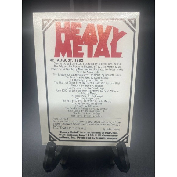 Vintage 1982 Heavy Metal Trading Card No. 42 August 1982 Heavy Metal - Picture 6 of 12